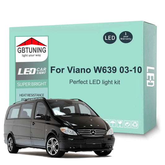 19Pcs LED Interior Light Bulb Kit For Mercedes Benz Viano W639 2003-2010 Car Accessories Canbus Dome Footwell Indoor Signal Lamp