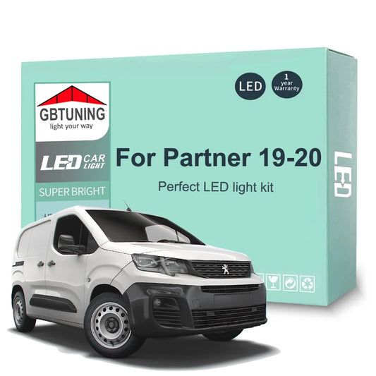 16Pcs Canbus LED Interior Light Bulb Kit For Peugeot Partner MK3 2019 2020 Car Accessories Dome Trunk License Plate Indoor Lamp