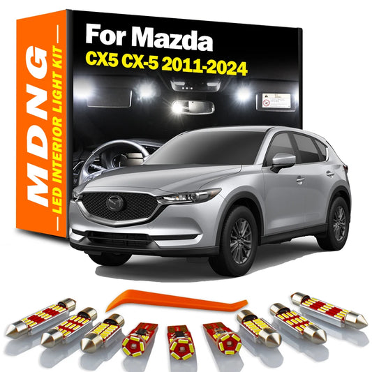MDNG 11Pcs For Mazda CX5 CX-5 2011 2012 2013 - 2017 2018 2019 2020 2021 2022 2023 2024 LED Interior Dome Light Kit Signal Lamp