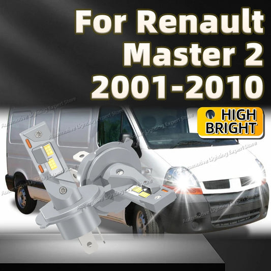 25000LM H4 LED Headlight Bulbs Canbus Car Light 12V 6000K For Renault Master 2 2001 2002 2003 2004 2005 2006 2007 2008 2009 2010