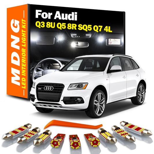 MDNG Canbus No Error For Audi Q3 8U Q5 8R SQ5 Q7 4L 2011 2012 2013 Vehicle LED Interior Map Dome Light Bulbs Kit Car Accessories