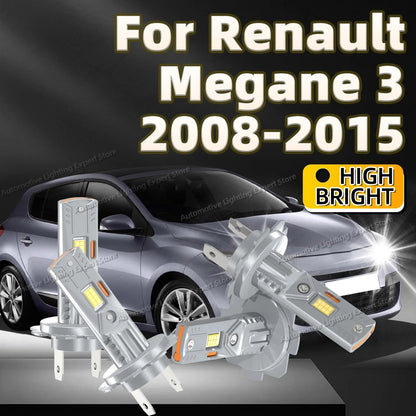 2/4Pcs LED Headlight Bulbs High Low Beam 6000K Super White Lights For Renault Megane 3 2008 2009 2010 2011 2012 2013 2014 2015