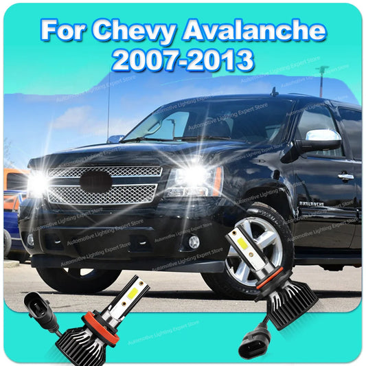 2/4Pcs LED Car Headlight Bulb 180W 6000K Canbus Headlamp 12V For Chevy Avalanche 2007 2008 2009 2010 2011 2012 2013