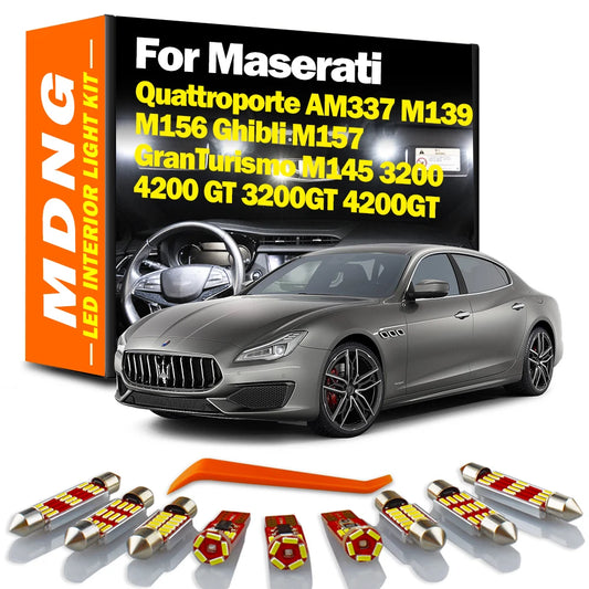 Interior Light Kit For Maserati Ghibli M157 Quattroporte AM337 M139 M156 GranTurismo M145 3200 4200 GT 3200GT 4200GT LED Bulbs