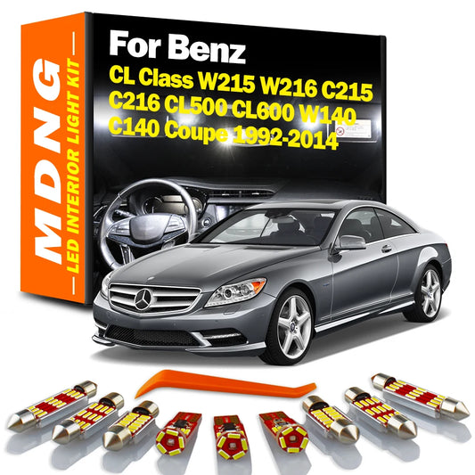 MDNG Canbus For Mercedes Benz CL Class W215 W216 C215 C216 CL500 CL600 W140 C140 LED Interior Map Light Courtesy Trunk Bulbs Kit