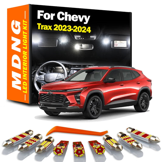 8Pcs Canbus Interior LED Light Car Bulb Kit For Chevrolet Chevy Trax Crossover 2023 2024 Reading Dome Trunk Lamp Accessories