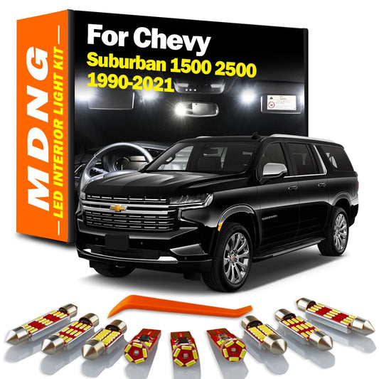 MDNG For Chevrolet Chevy Suburban 1500 2500 1990-2016 2017 2018 2019 2020 2021 Car Bulbs LED Interior Map Reading Dome Light Kit