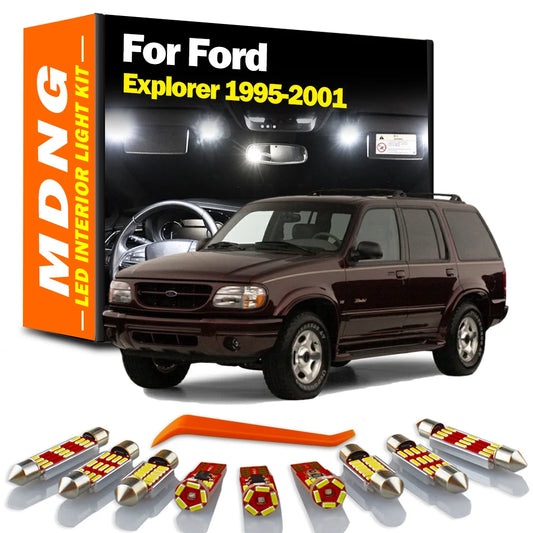 MDNG 11Pcs Canbus For Ford Explorer 1995 1996 1997 1998 1999 2000 2001 Car Bulbs LED Interior Reading Map Dome Light Kit Canbus