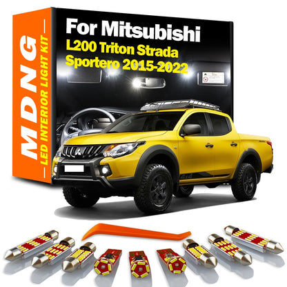 11Pc LED Interior Dome Map Light Kit For Mitsubishi L200 Triton Strada Sportero 2015 2016 2017 2018 2019 2020 2021 2022 Car Bulb