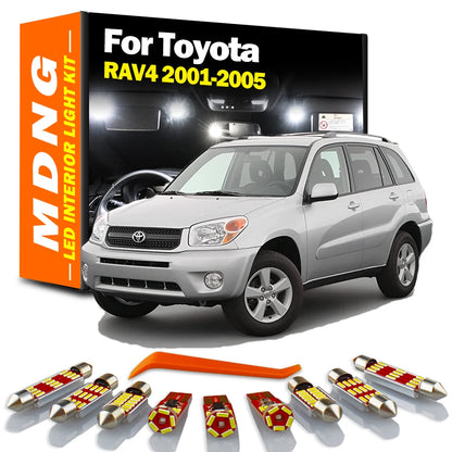 MDNG 8X Interior LED Light Kit For Toyota RAV4 2001 2002 2003 2004 2005 Canbus Vehicle Bulb Dome Map Reading No Error Auto Lamp