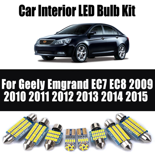 7Pcs Canbus Car LED Interior Map Luggage Light Reading Bulbs Kit For Geely Emgrand EC7 EC8 2009 2010 2011 2012 2013 2014 2015