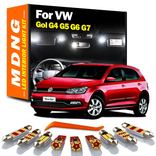 MDNG For Volkswagen VW Gol G3 G4 G5 G6 G7 Canbus LED Bulbs Interior Map Dome Trunk Reading Light Kit Accessories Sun Visor Lamp
