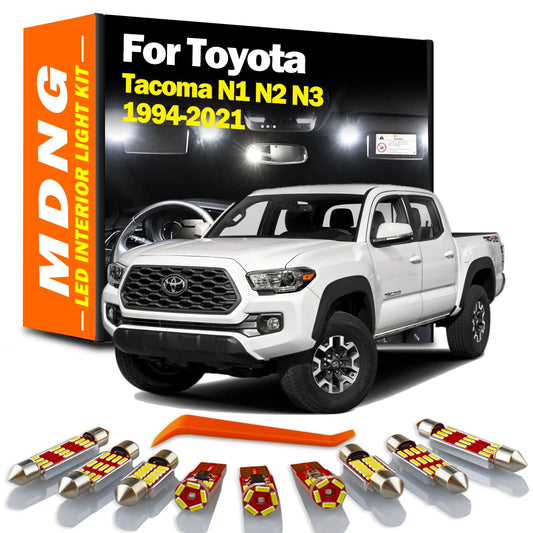 MDNG Canbus For Toyota Tacoma N1 N2 N3 1994- 2018 2019 2020 2021 LED Interior Reading Trunk Plate Light Kit Car Sunvisor Bulbs