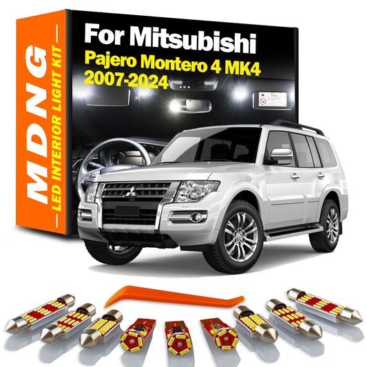 15Pcs LED Interior Plate Door Light Bulbs Kit For Mitsubishi Pajero Montero Shogun 4 MK4 V93 V97 V98 2007- 2021 2022 2023 2024