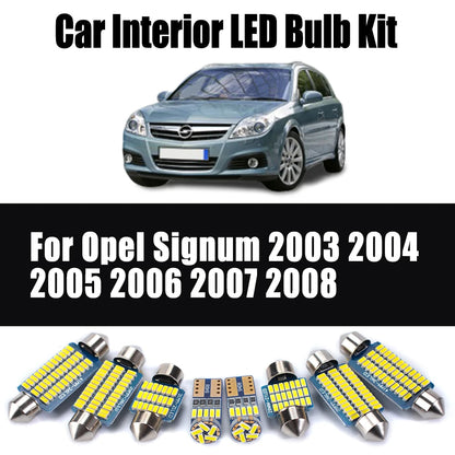 12Pcs Canbus LED Interior Ceiling Dome Map Trunk Light Kit For Opel Signum 2003 2004 2005 2006 2007 2008 Car Number Plate Bulbs