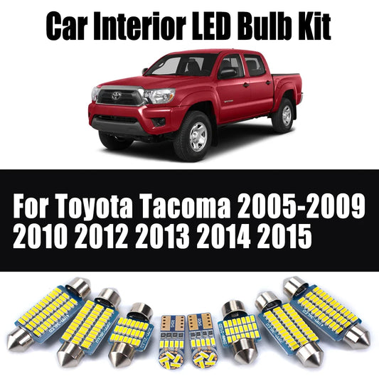 8Pcs LED Interior Dome Map Trunk Light Kit For Toyota Tacoma 2005-2008 2009 2010 2012 2013 2014 2015 Canbus Car Ceiling Bulbs