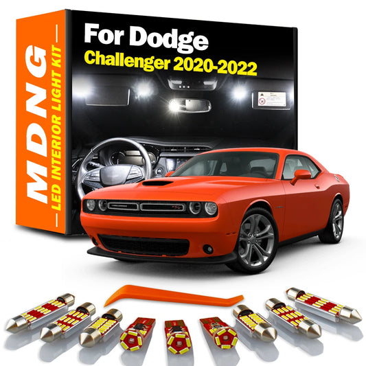 MDNG 13Pcs Canbus For Dodge Challenger 2020 2021 2022 LED Bulbs Interior Door Map Dome Reading Trunk Light Kit Car Accessories