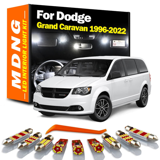 MDNG LED Interior Sunvisor Dome Light Kit For Dodge Grand Caravan 1996- 2017 2018 2019 2020 2021 2022 Car Trunk Reading Bulbs