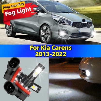 2x Front Fog Light Accessories LED Bulb 20000LM Ultra Bright Lamp For Kia Carens 2013-2022 2014 2015 2016 2017 2018 2019 2020