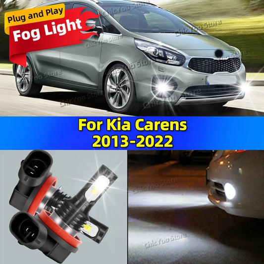 2x Front Fog Light Accessories LED Bulb 20000LM Ultra Bright Lamp For Kia Carens 2013-2022 2014 2015 2016 2017 2018 2019 2020