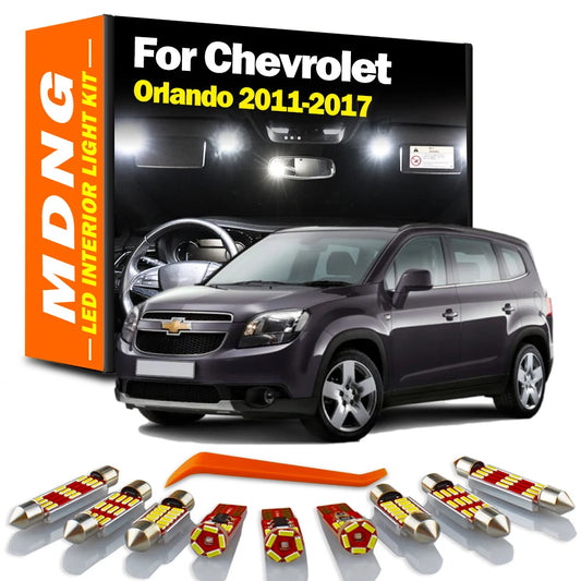 MDNG 13Pcs Canbus For Chevrolet Chevy Orlando 2011 2012 2013 2014 2015 2016 2017 Car Bulbs LED Interior Map Dome Trunk Light Kit