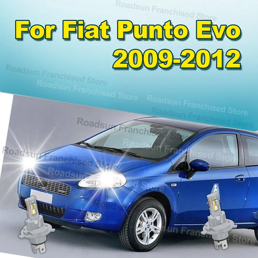 2Pcs Hi/Lo Beam Headlights Plug-N-Play 12V 6000K CSP 3570 30000LM For Fiat Punto Evo 2009 2010 2011 2012