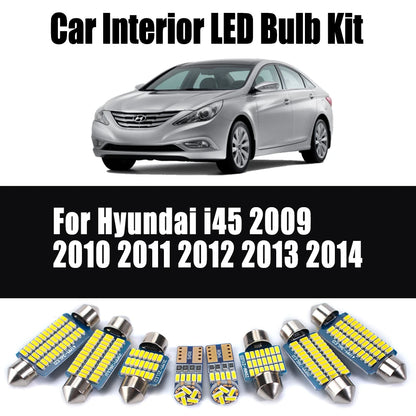 16Pcs Canbus Ceiling License Plate Set LED Interior Map Door Light For Hyundai i45 2009 2010 2011 2012 2013 2014 Car Accessories