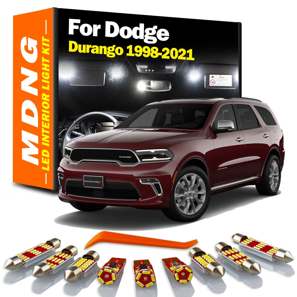 MDNG Canbus Indoor Lamp For Dodge Durango 1998-2017 2018 2019 2020 2021 Vehicle Bulbs LED Interior Map Dome Light Kit No Error