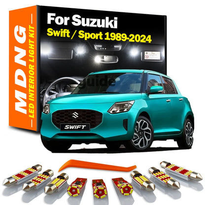 LED Interior Dome Map Trunk Plate Light Car Bulbs Kit For Suzuki Swift 1989- 2017 2018 2019 2020 2021 2022 2023 2024 Accessories