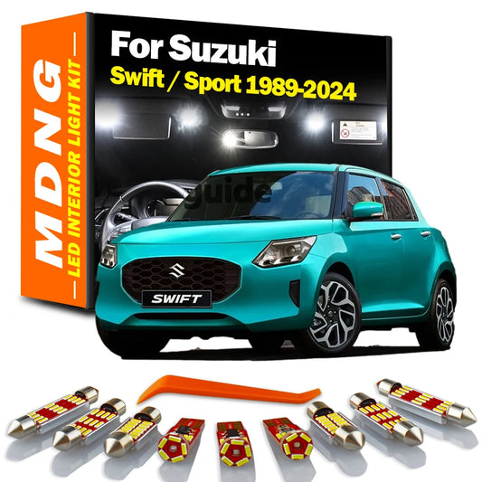 LED Interior Dome Map Trunk Plate Light Car Bulbs Kit For Suzuki Swift 1989- 2017 2018 2019 2020 2021 2022 2023 2024 Accessories