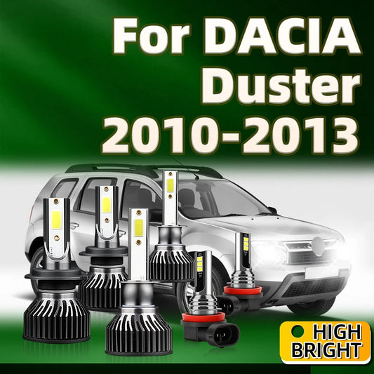 6Pcs 150W LED Car Light Fog Lamp Kit Headlight H7 H1 H1 Bulbs 6000K White For DACIA Duster 2010 2011 2012 2013