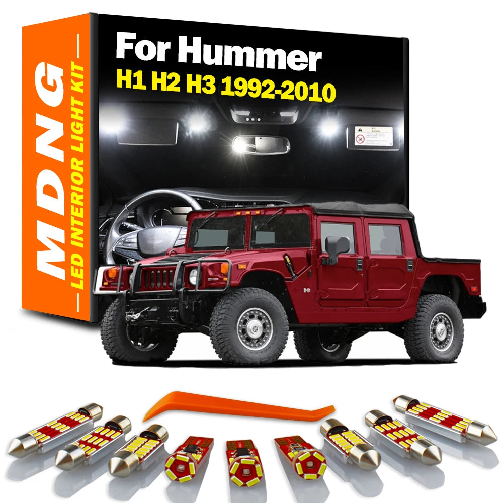 MDNG Canbus Car Interior LED Light For Hummer H1 H2 H3 1992-2003 2004 2005 2006 2007 2008 2009 2010 Reading Sunvisor Signal Lamp