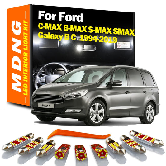 MDNG Canbus LED Bulbs Interior Map Dome Light Kit Ford C-MAX B-MAX S-MAX Galaxy B C S MAX Car Accessories Trunk Sun Visor Lamp