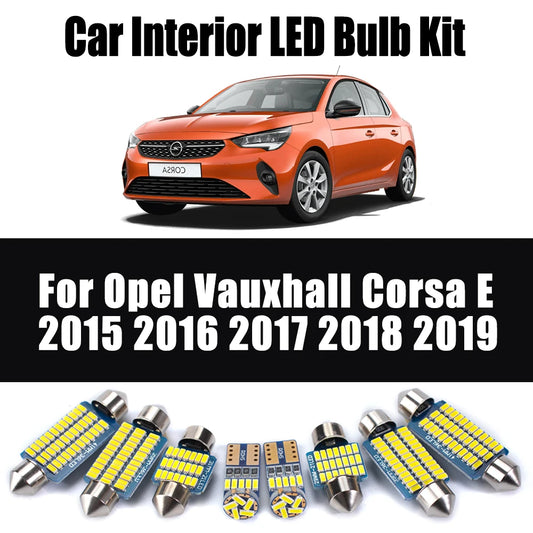 11Pcs Canbus Car Lighting LED Interior Map Dome Trunk Light Ceiling Bulb Kit For Opel Vauxhall Corsa E 2015 2016 2017 2018 2019