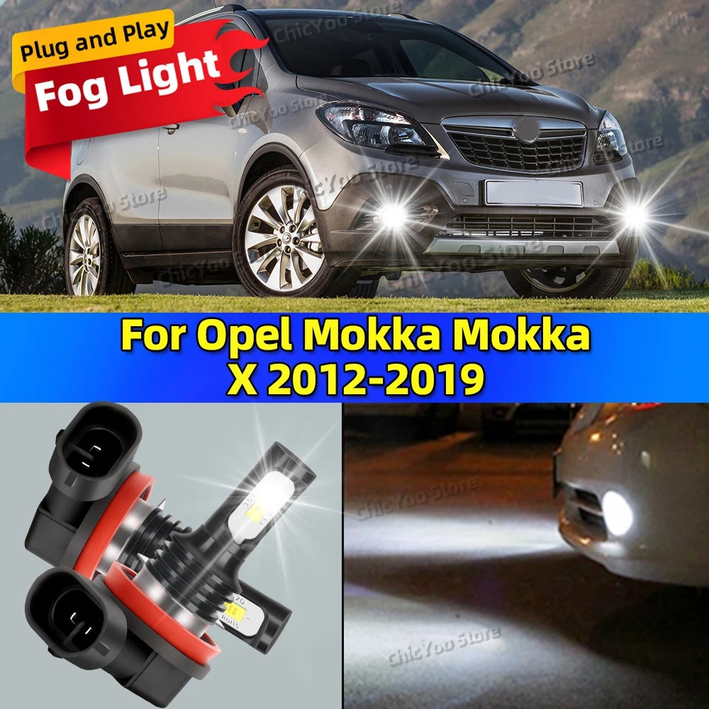 2x Front Fog Light Accessories LED Bulb 20000LM Ultra Bright Lamp For Opel Mokka Mokka X 2012-2019 2013 2014 2015 2016 2017 2018