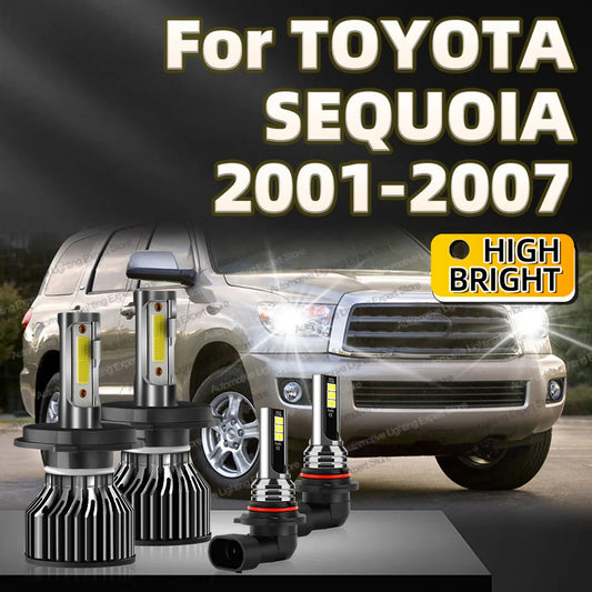 4Pcs Car Headlight H4 LED Bulb 30000LM Turbo Lamp 6000K HB4 Fog Light For TOYOTA SEQUOIA 2001 2002 2003 2004 2005 2006 2007