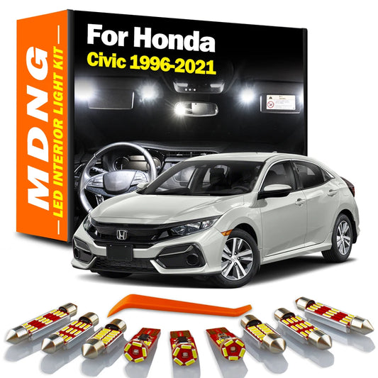 MDNG LED Bulbs Interior Light Kit For Honda Civic VI VII VIII IX X 6th 7th 8th 9th 10th Gen 1996-2016 2017 2018 2019 2020 2021
