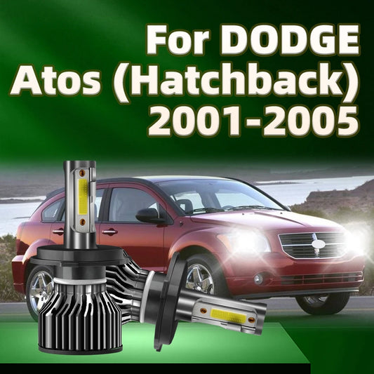 2Pcs Car Headlights Bulbs H4 Hi/Lo 130W Auto Lamp 6000K White LED Bulbs For DODGE Atos Hatchback 2001 2002 2003 2004 2005