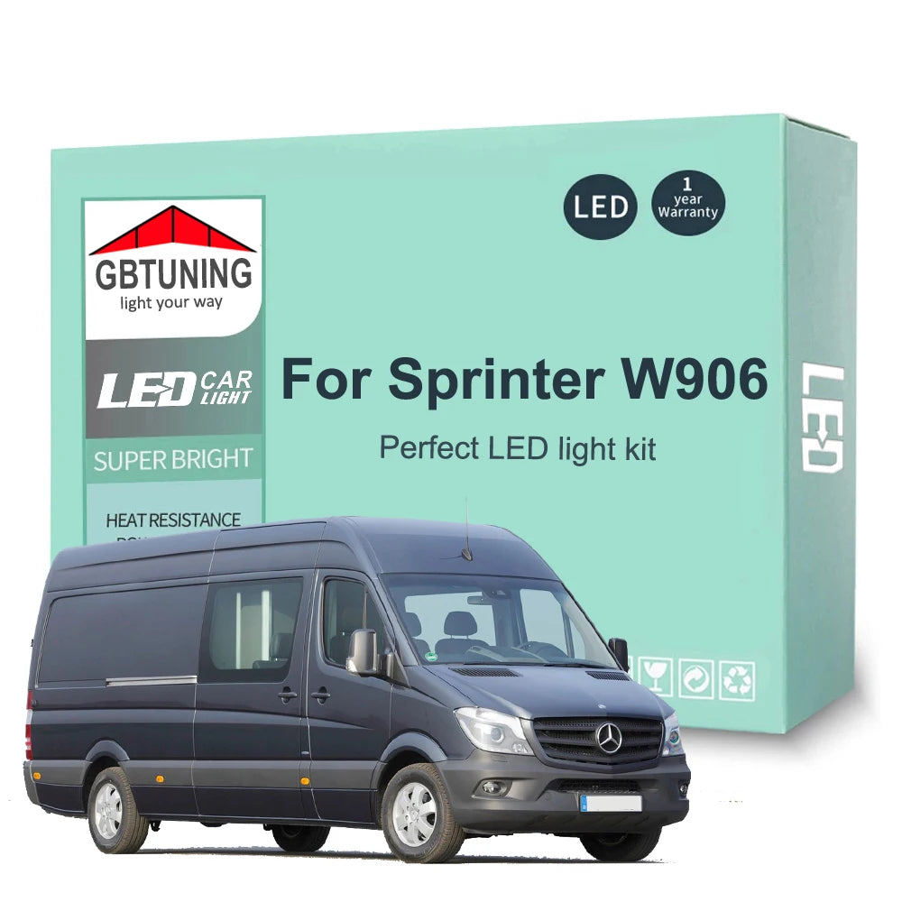 12Pcs Canbus LED Interior Light Bulb Kit For Mercedes Benz Sprinter 906 W906 2006 2007 2008 2009 2010 2011 2012 2013 Car Lamp