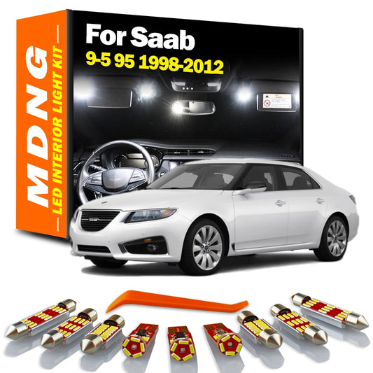 MDNG LED Interior Dome Map Luggage Foot Light Kit For Saab 9-5 95 YS3E YS3G 1998- 2008 2009 2010 2011 2012 Car Bulbs Accessories