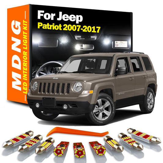 MDNG 8Pcs Canbus LED Interior Light Kit For Jeep Patriot 2007 2008 2009 2010 2011 2012 2013 2014 2015 2016 2017 Car Led Bulbs