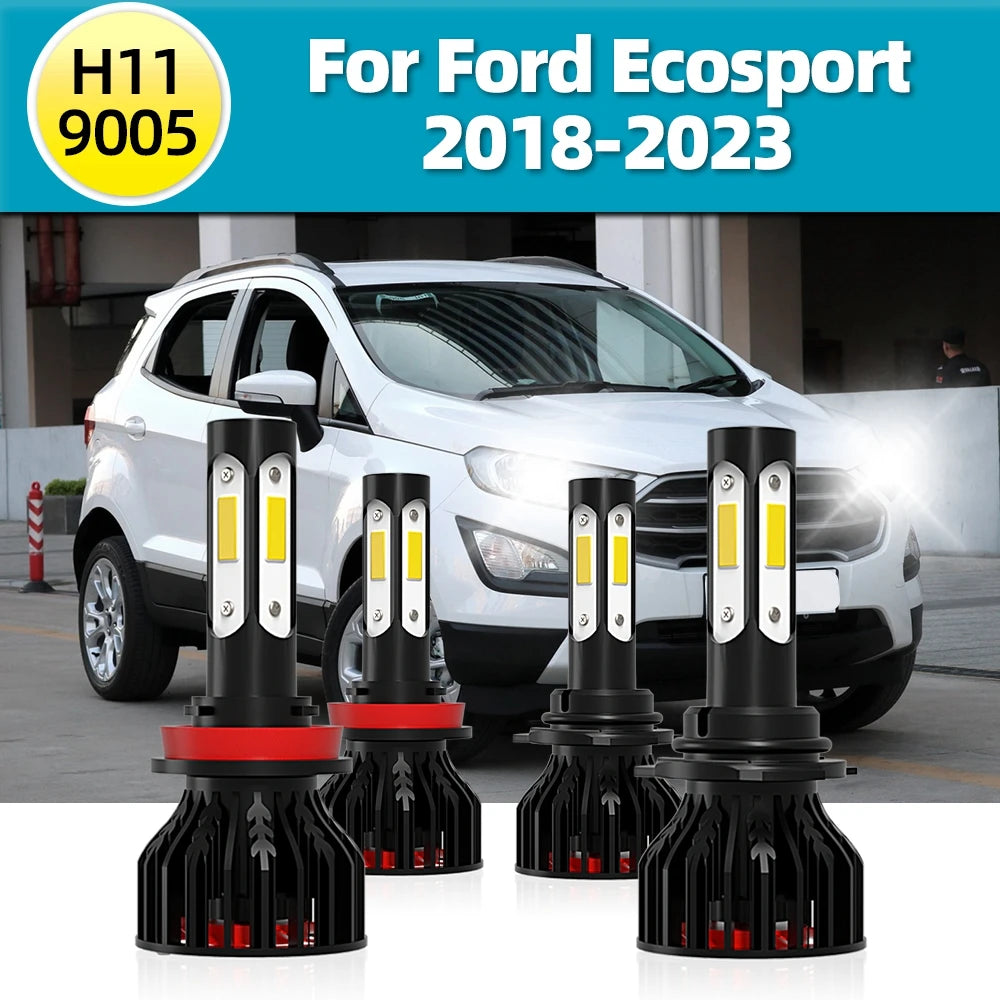 2/4X Turbo LED Car Headlight 20000LM 6000K 360 Auto Lamp Bulb For Ford Ecosport 2018 2019 2020 2021 2022 2023 High Low Beam 120W
