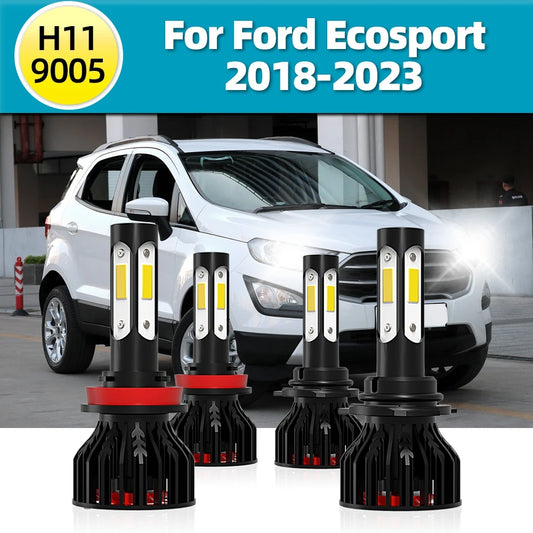2/4X Turbo LED Car Headlight 20000LM 6000K 360 Auto Lamp Bulb For Ford Ecosport 2018 2019 2020 2021 2022 2023 High Low Beam 120W