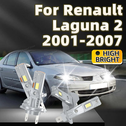 2/4Pcs Car LED Headlight Bulb 25000Lm White 6000K Super Bright For Renault Laguna 2 2001 2002 2003 2004 2005 2006 2007