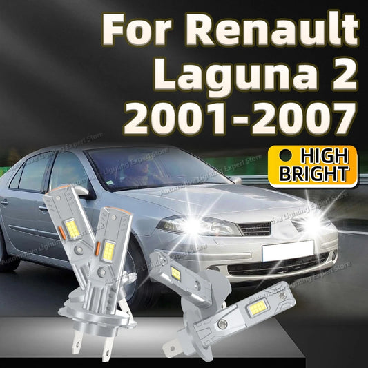 2/4Pcs Car LED Headlight Bulb 25000Lm White 6000K Super Bright For Renault Laguna 2 2001 2002 2003 2004 2005 2006 2007