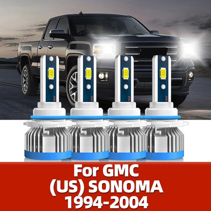 LED 20000LM Car Headlight Bulbs For GMC SONOMA 1994-1999 2000 2001 2002 2003 2004 Headlamps 120W Auto Brightness Lighting 12V