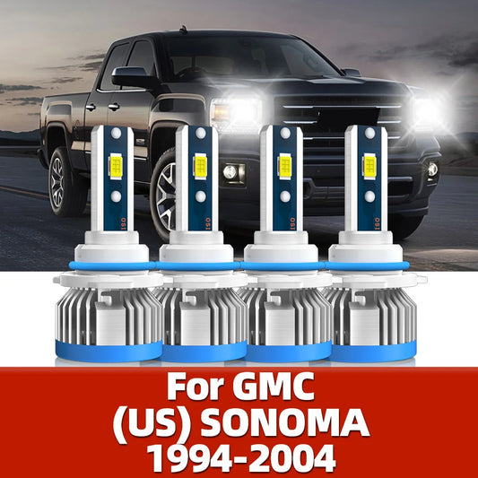 LED 20000LM Car Headlight Bulbs For GMC SONOMA 1994-1999 2000 2001 2002 2003 2004 Headlamps 120W Auto Brightness Lighting 12V