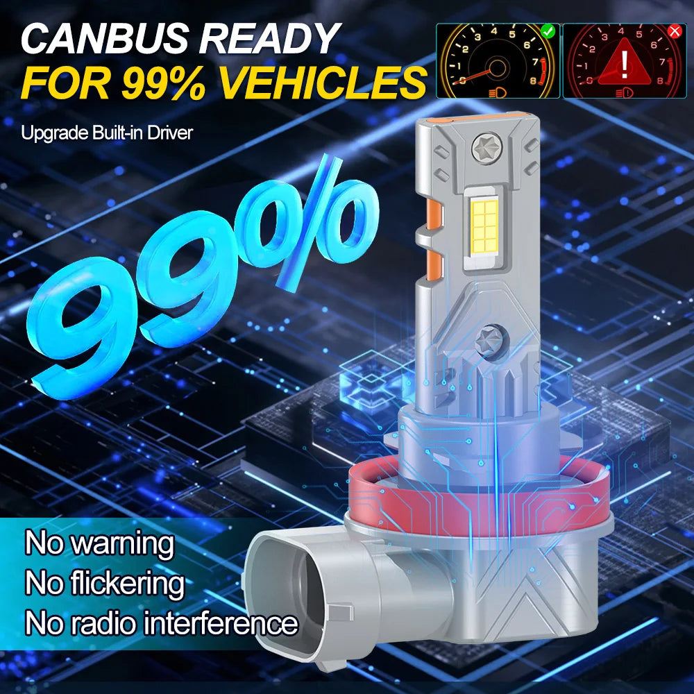 2/6Pcs For Ford Fusion 2006 2007 2008 - 2013 2014 2015 2016 LED Car Headlights 30000LM Headlamps Bulb 6000K 12V Auto Foglights