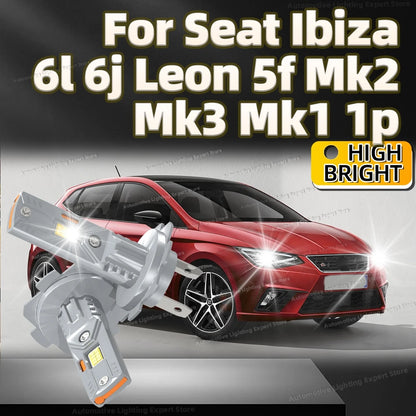 2Pcs LED Headlights Canbus Car Lamp Fanless 30000LM Super Bright Light Bulbs For Seat Ibiza 6l 6j Leon 5f Mk2 Mk3 Mk1 1p