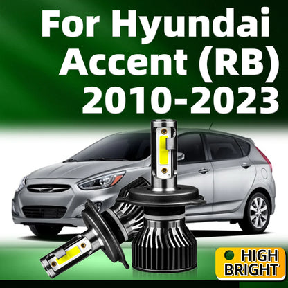 2Pcs LED 30000LM Headlights H4 High Power 6000K For HYUNDAI ACCENT 4 RB 2010 2011 2012 2013 2014 2015 2016 2017 2018 2019-2023